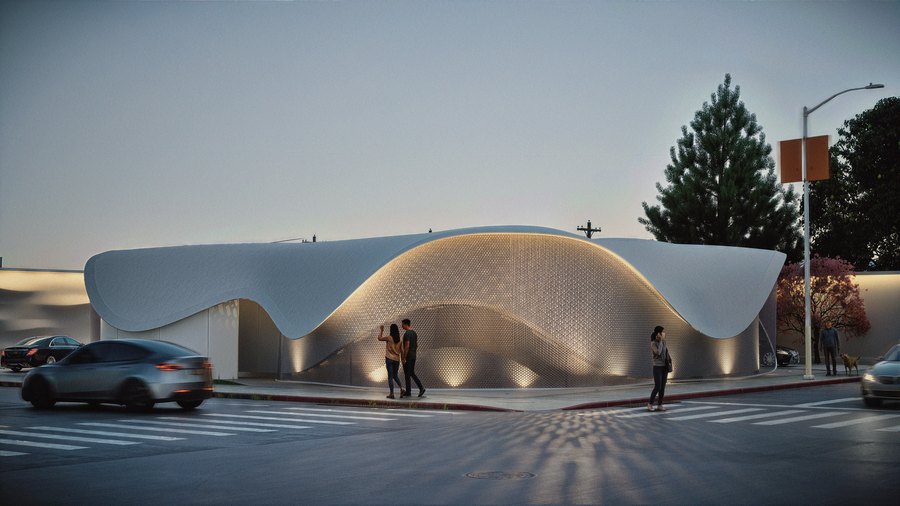 Veil — dining room organised as a sequence of transitions